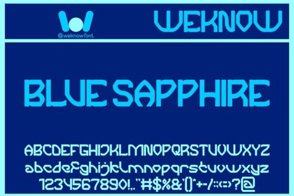 Blue Sapphire Font: Futuristic Branding for Business