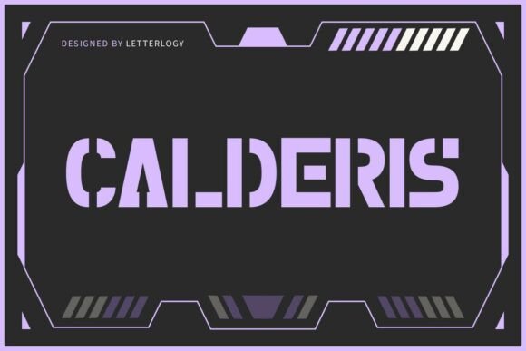 Calderis Font: Futuristic Stencil Display for Web Design